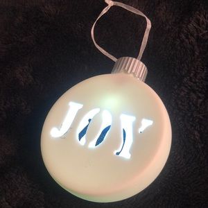 JOY White Ceramic Christmas Ornament Lights Up‎ Lighted